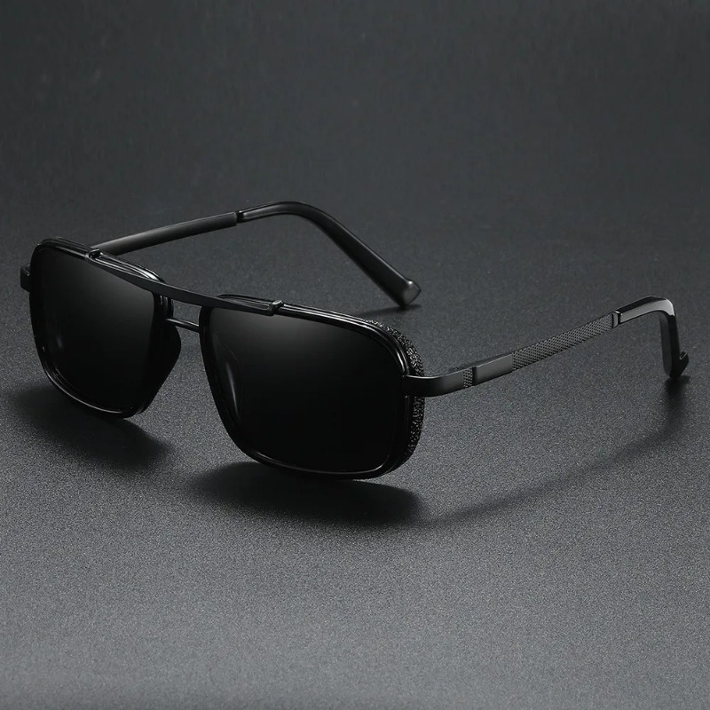 Men'S Fashion Glasses - Luxury Rectangle Men's Sunglasses Retro Metal