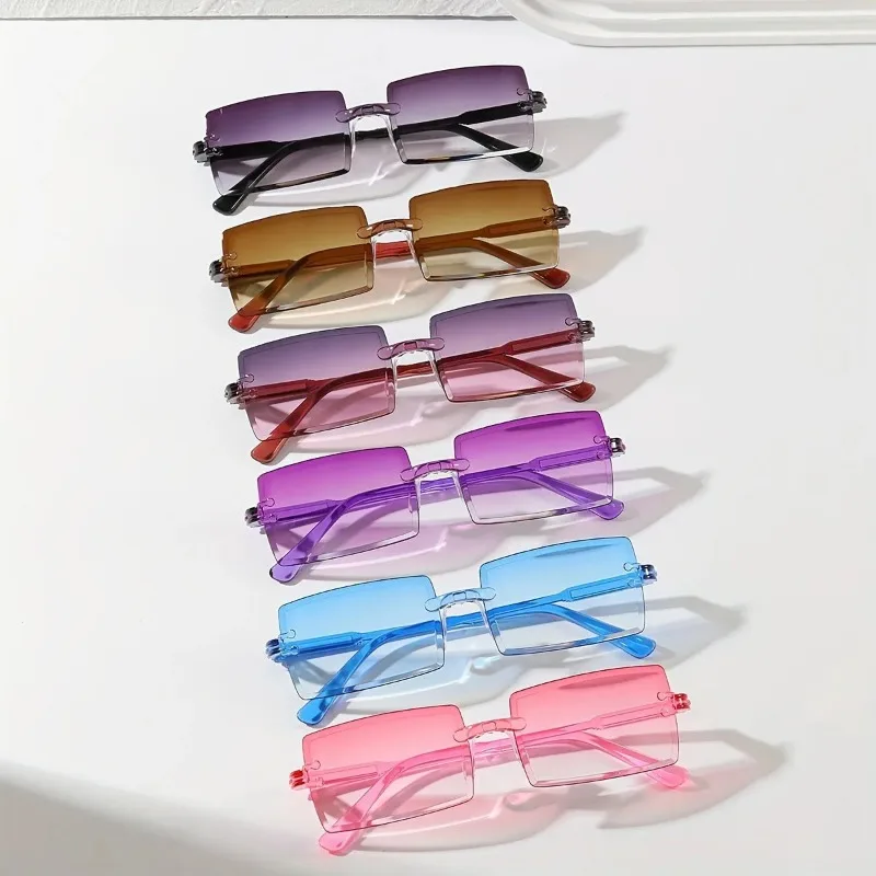 6PCS Rectangle Fashion Sunglas - Men'S Fashion Glasses recension och pris