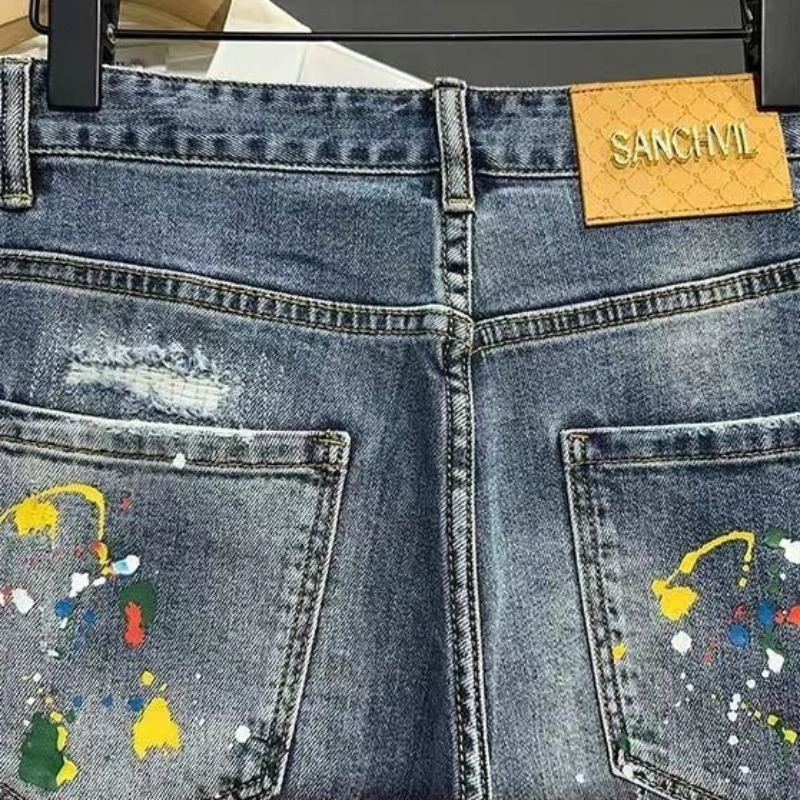 Men's Short Jeans Pants Graffi - Jeans Pants Fashion Men recension och pris