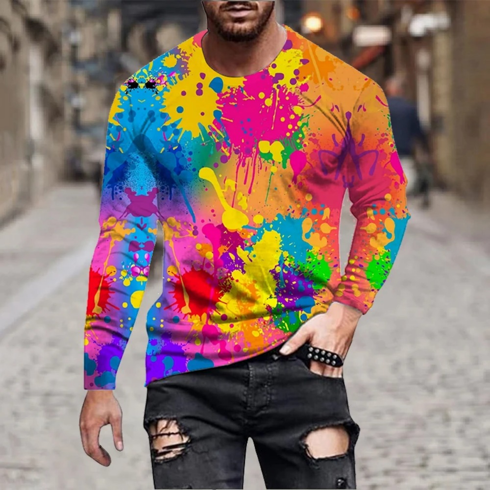 Men Rainbow Paint Splash 3D Pr - Men'S Fashion 2025 recension och pris