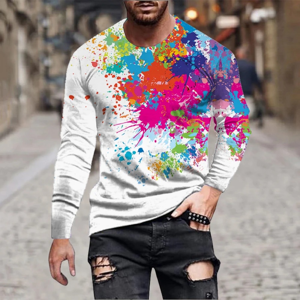 Men Rainbow Paint Splash 3D Pr - Men'S Fashion 2025 recension och pris