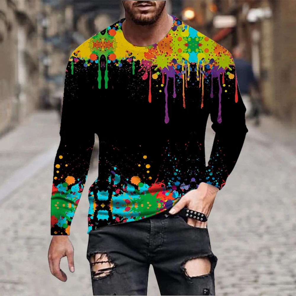 Men Rainbow Paint Splash 3D Pr - Men'S Fashion 2025 recension och pris