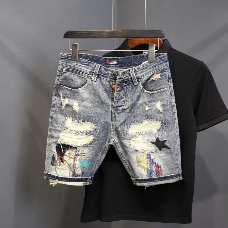 Summer Men's Fashion Scraped P - Jeans Pants Fashion Men recension och pris