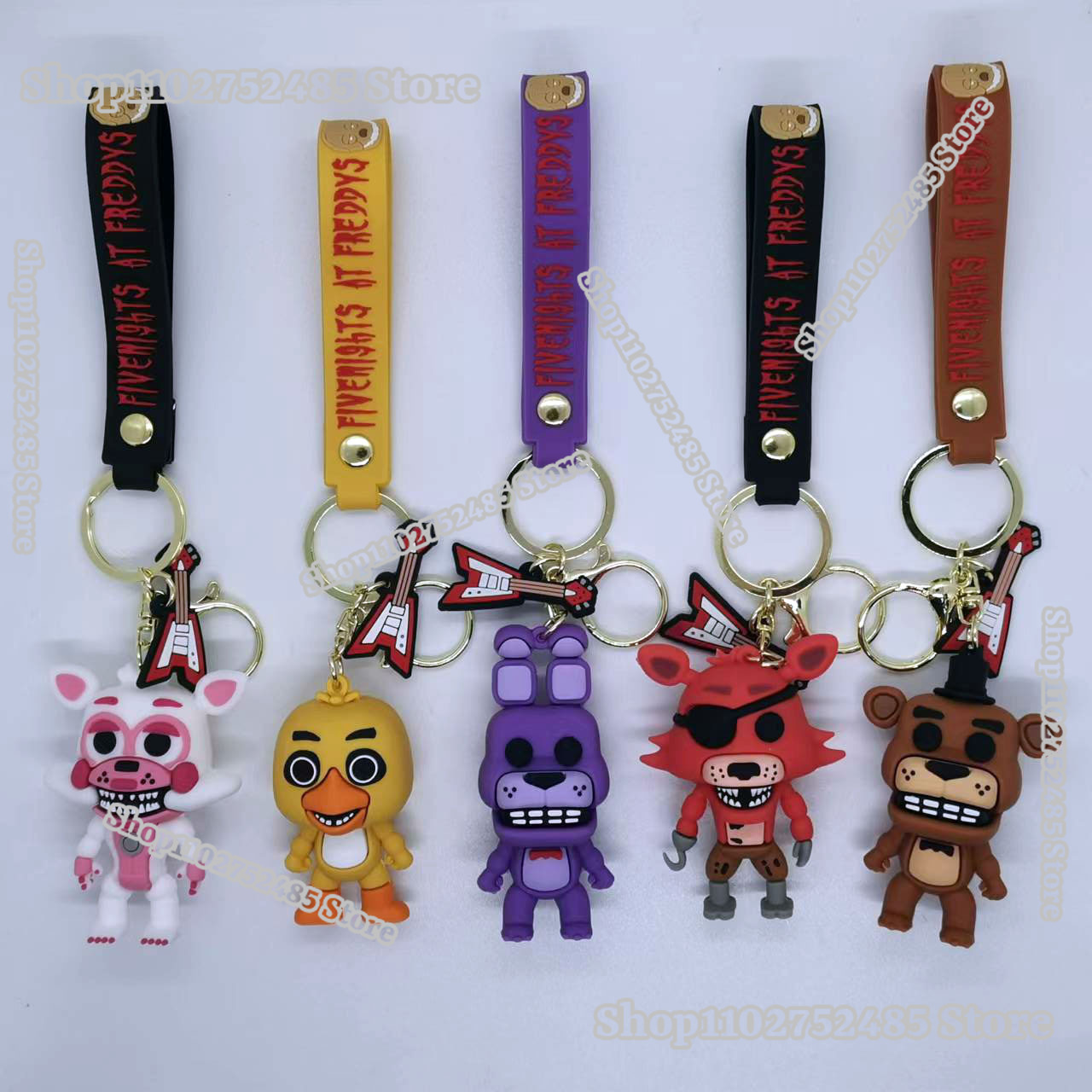 5pcs Cartoon Anime FNAF Figure - Men Fashion Key recension och pris