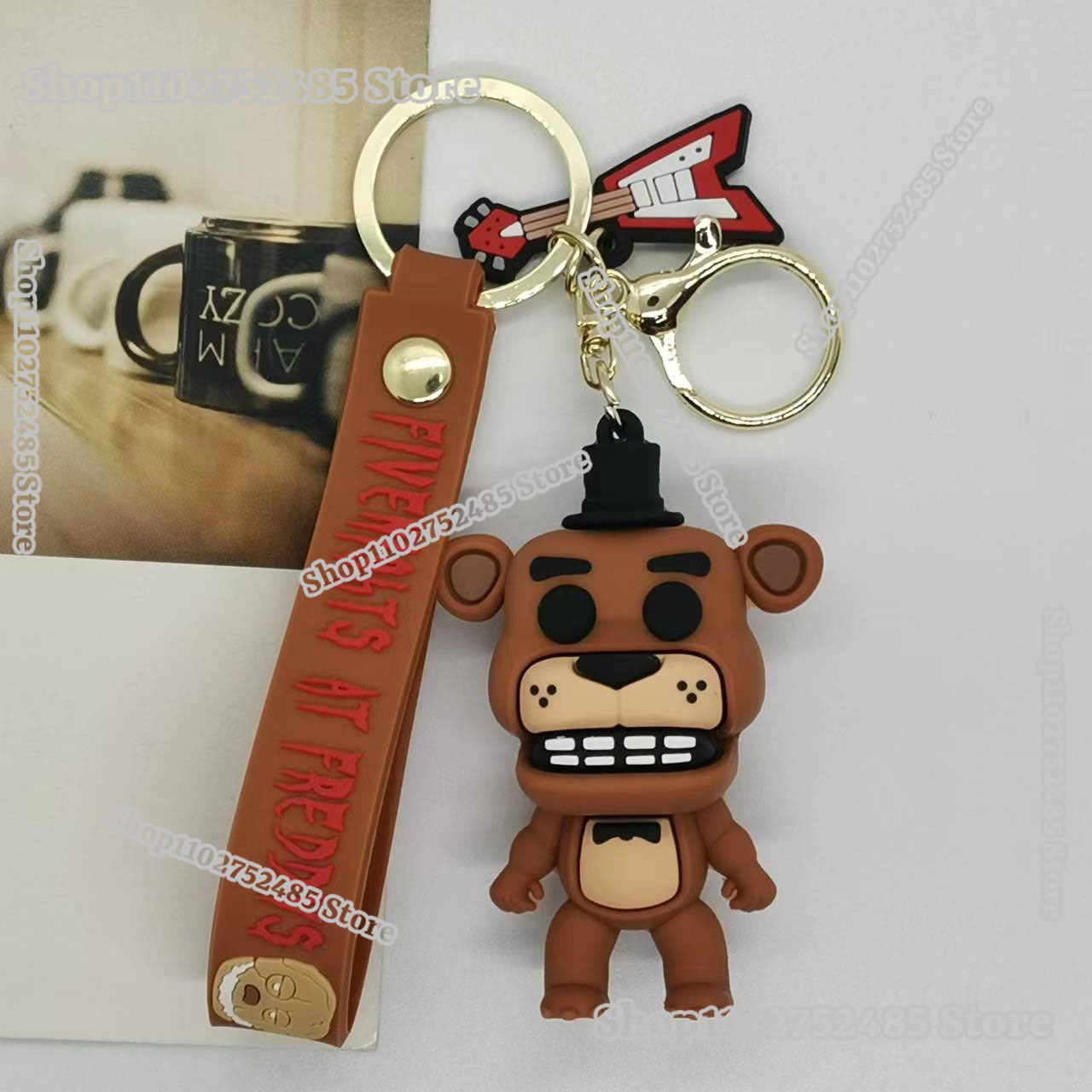 5pcs Cartoon Anime FNAF Figure - Men Fashion Key recension och pris