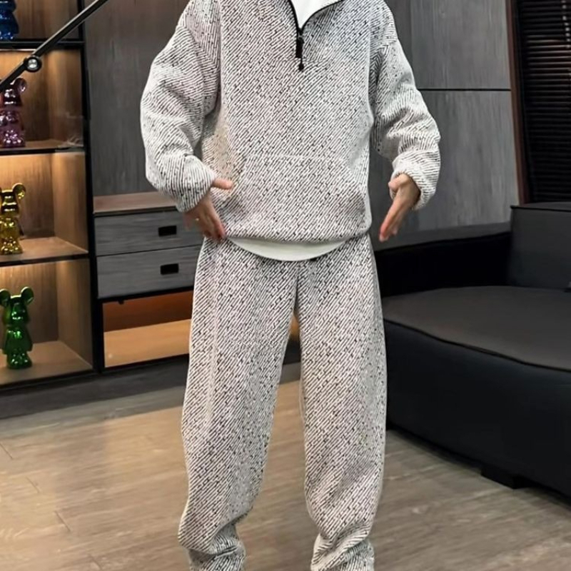 Men Striped Hoodie Set Thick F - Men'S Fashion Zipper Hoodie recension och pris