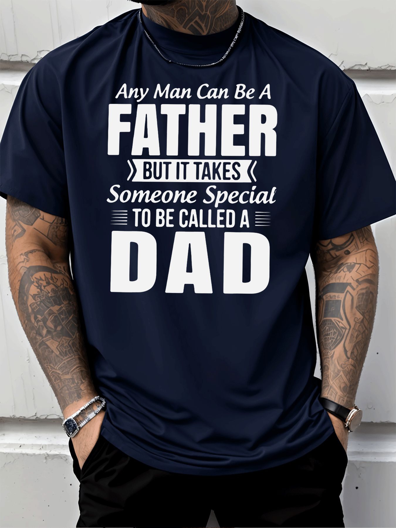 Classic Crew Neck Casual Fathe - Men'S Fashion Quotes recension och pris