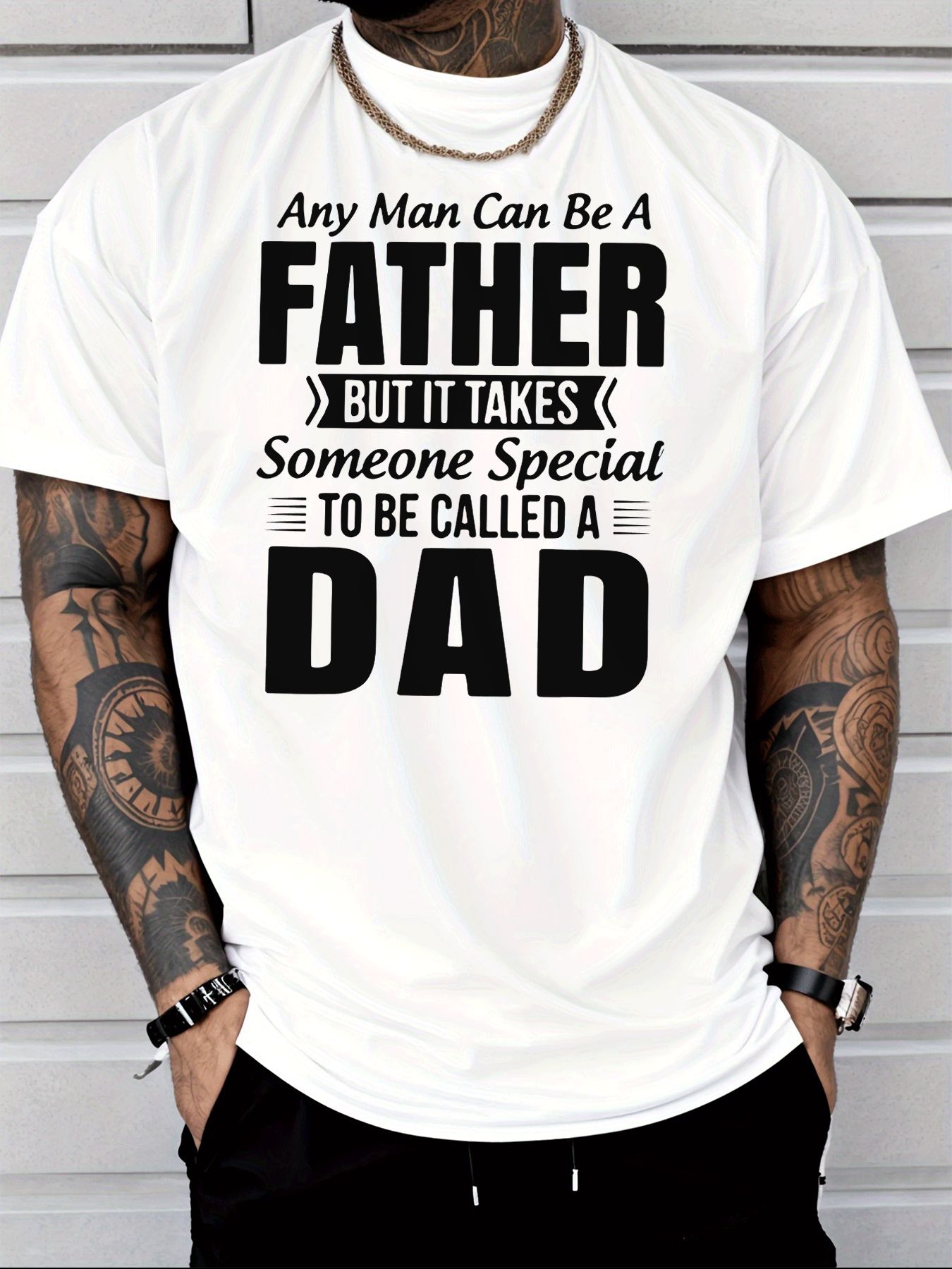 Classic Crew Neck Casual Fathe - Men'S Fashion Quotes recension och pris