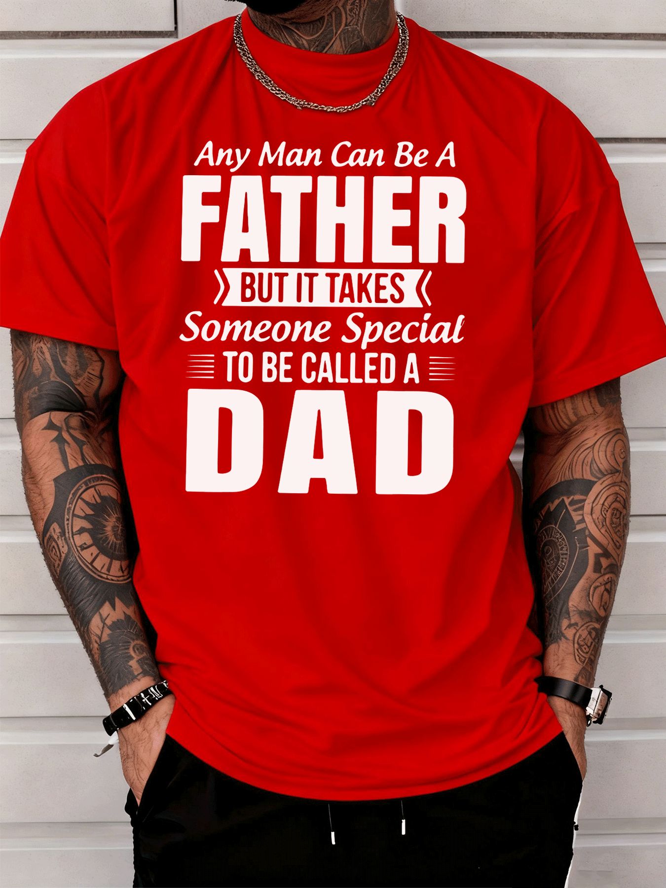 Classic Crew Neck Casual Fathe - Men'S Fashion Quotes recension och pris
