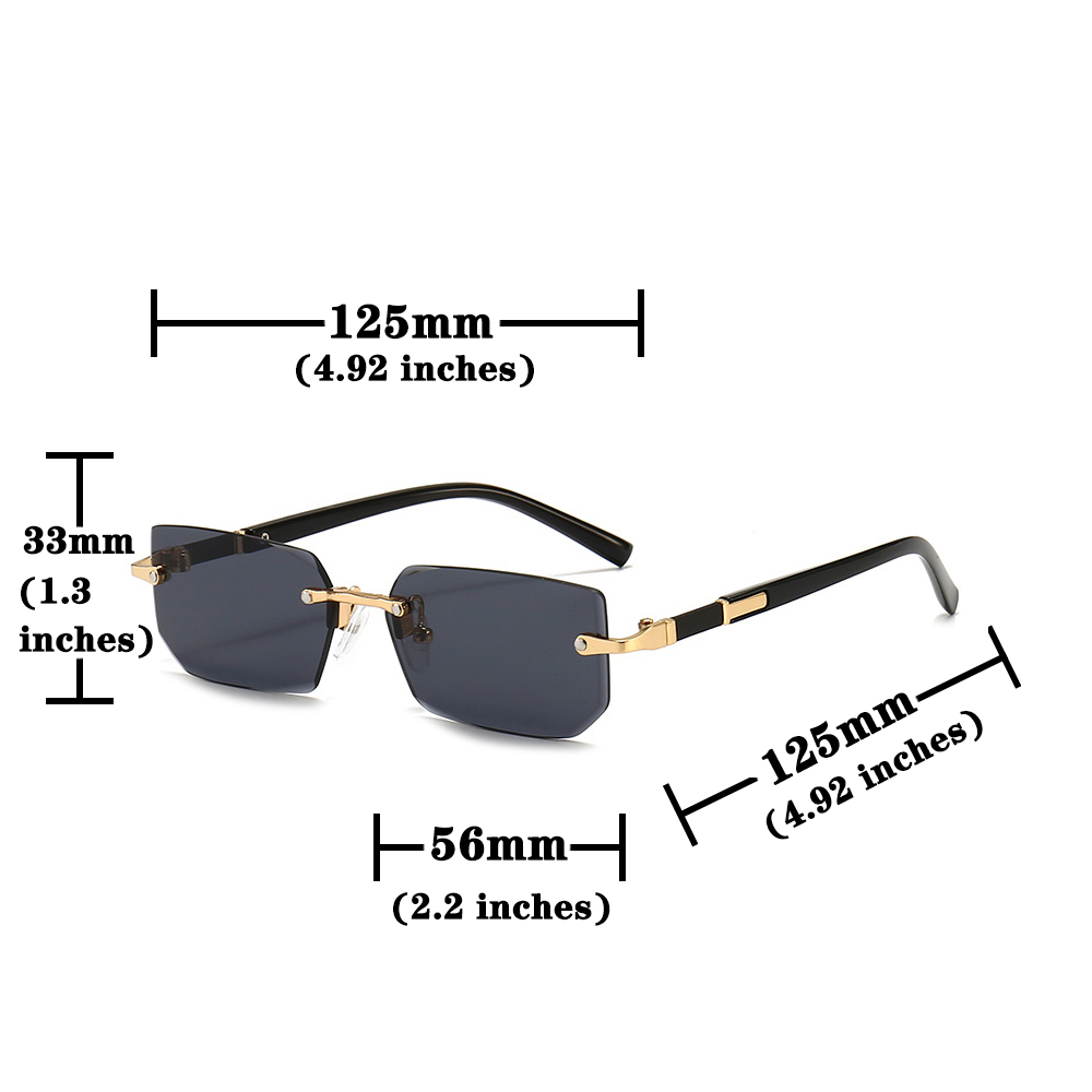 Rimless Rectangle Sunglasses F - Men'S Fashion Glasses recension och pris