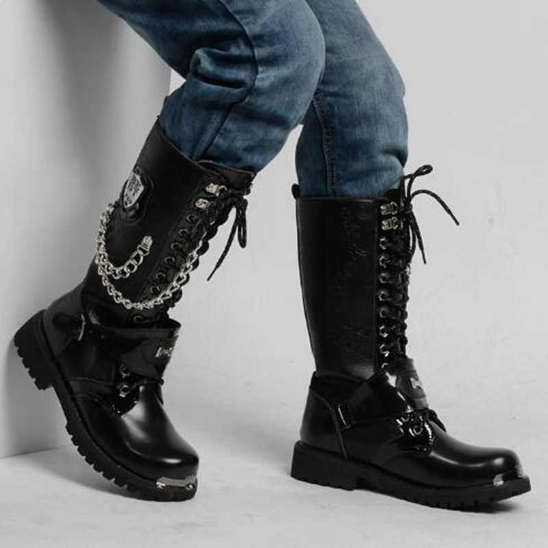 Men Fashion Motorcycle Boots M - Belt Mens Fashion recension och pris