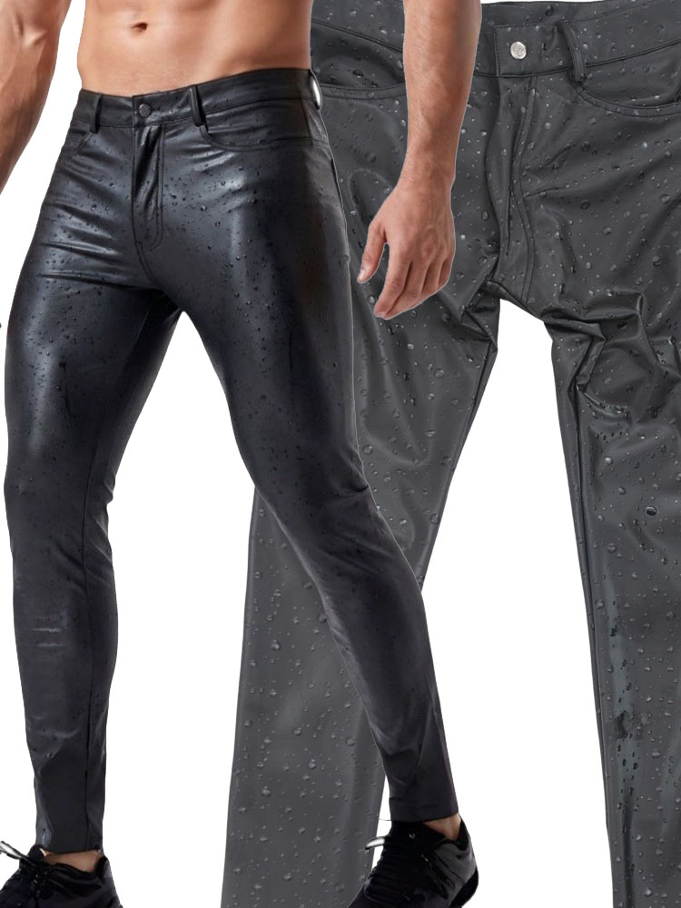 3D Water Drop Print Elastic PU - Jeans Pants Fashion Men recension och pris