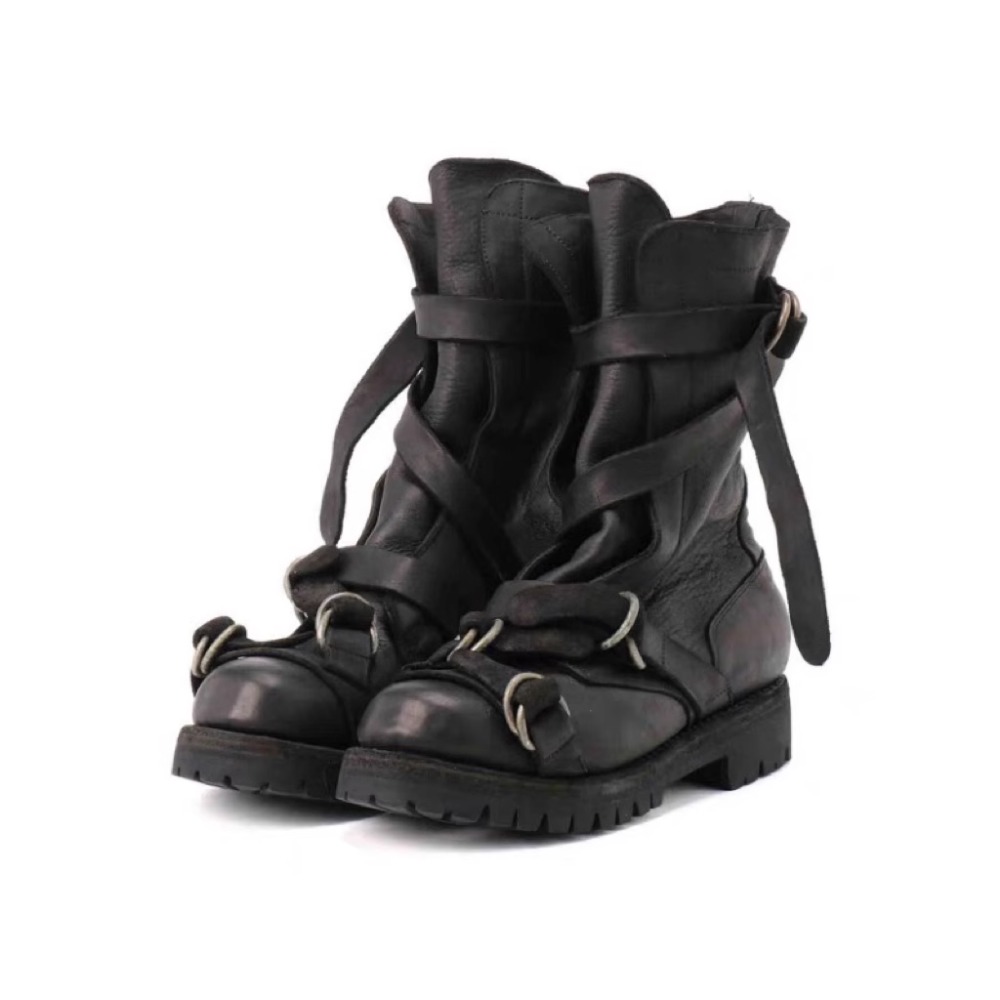Men's Leather Motorcycle Boots - Belt Mens Fashion recension och pris